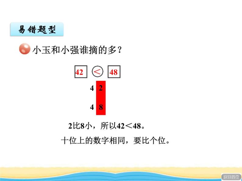 三.2 100以内数的大小比较课件 青岛版(六三制)小学数学一下07