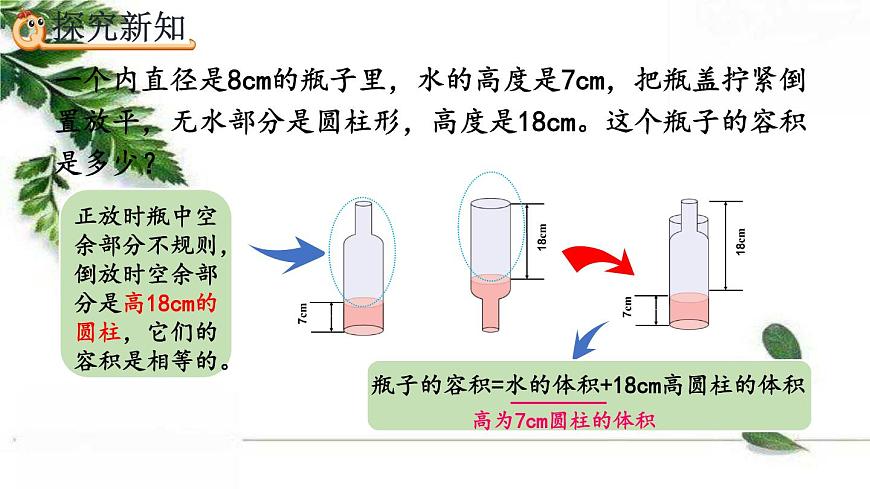 人教版數(shù)學(xué)六年級(jí)下冊(cè)  利用圓柱的體積求不規(guī)則物體的體積 課件第7頁