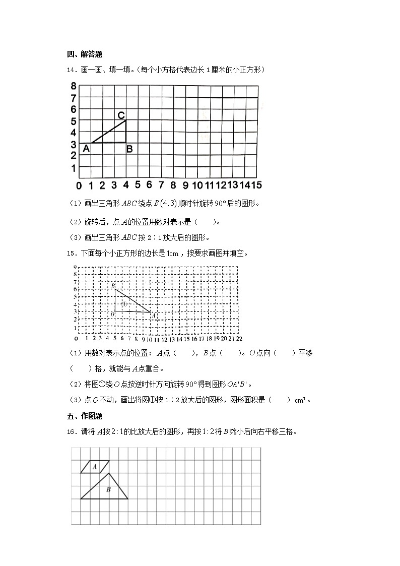 人教版六下4.3.2图形的放大和缩小练习题02