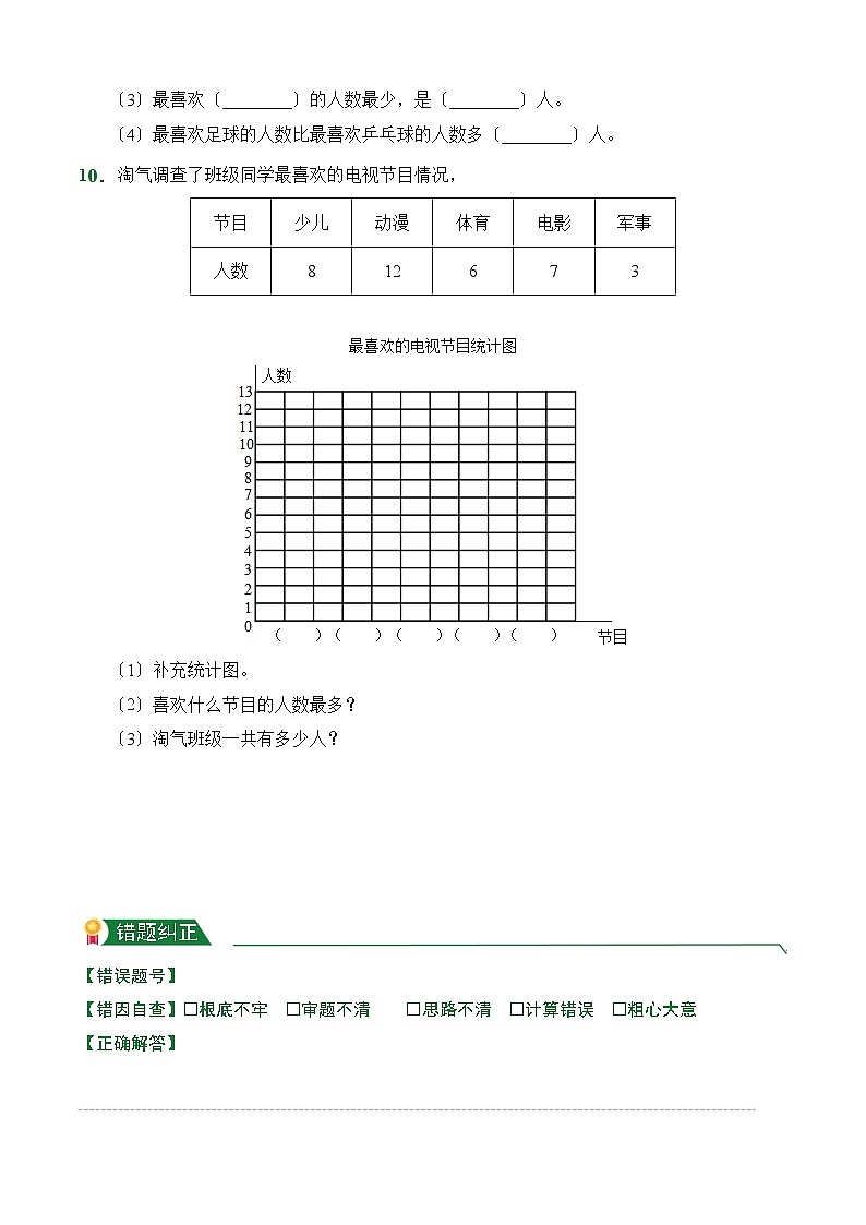 【小卷】第7章 条形统计图(课后作业)人教版数学四年级上册含答案03