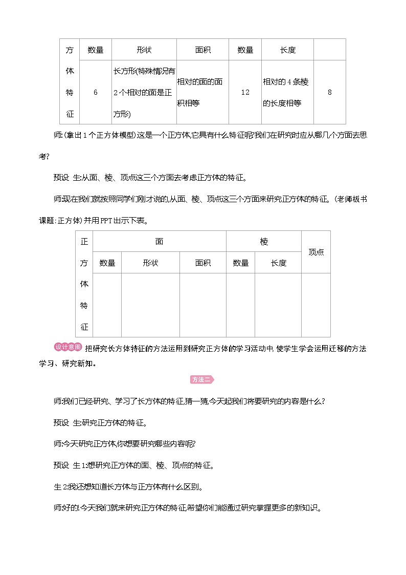 人教版数学五下3.1.2 正方体(教案)第2页