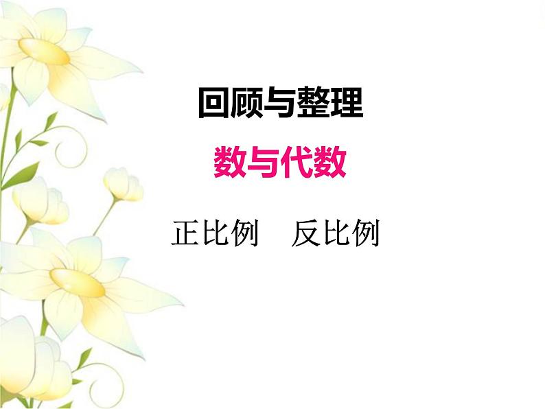 六.数与代数-正比例 反比例课件 冀教版小学数学六下第1页