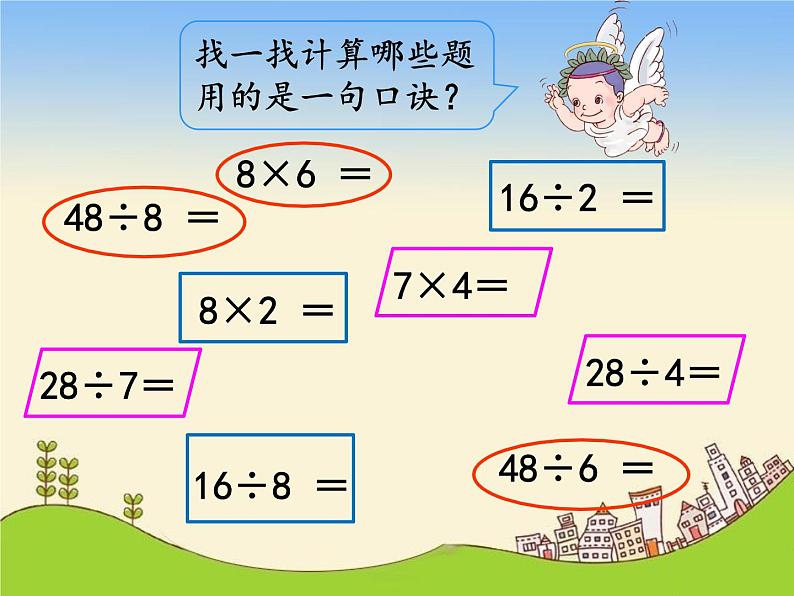 人教版小学数学二年级下册 四.表内除法(二) 1.用7、8的乘法口诀求商 课件第5页
