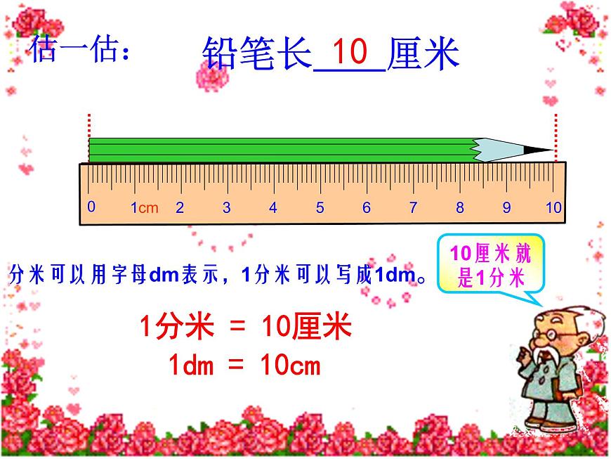 北師大版數(shù)學(xué)二年級下冊 4.1 鉛筆有多長(2)(課件)第2頁