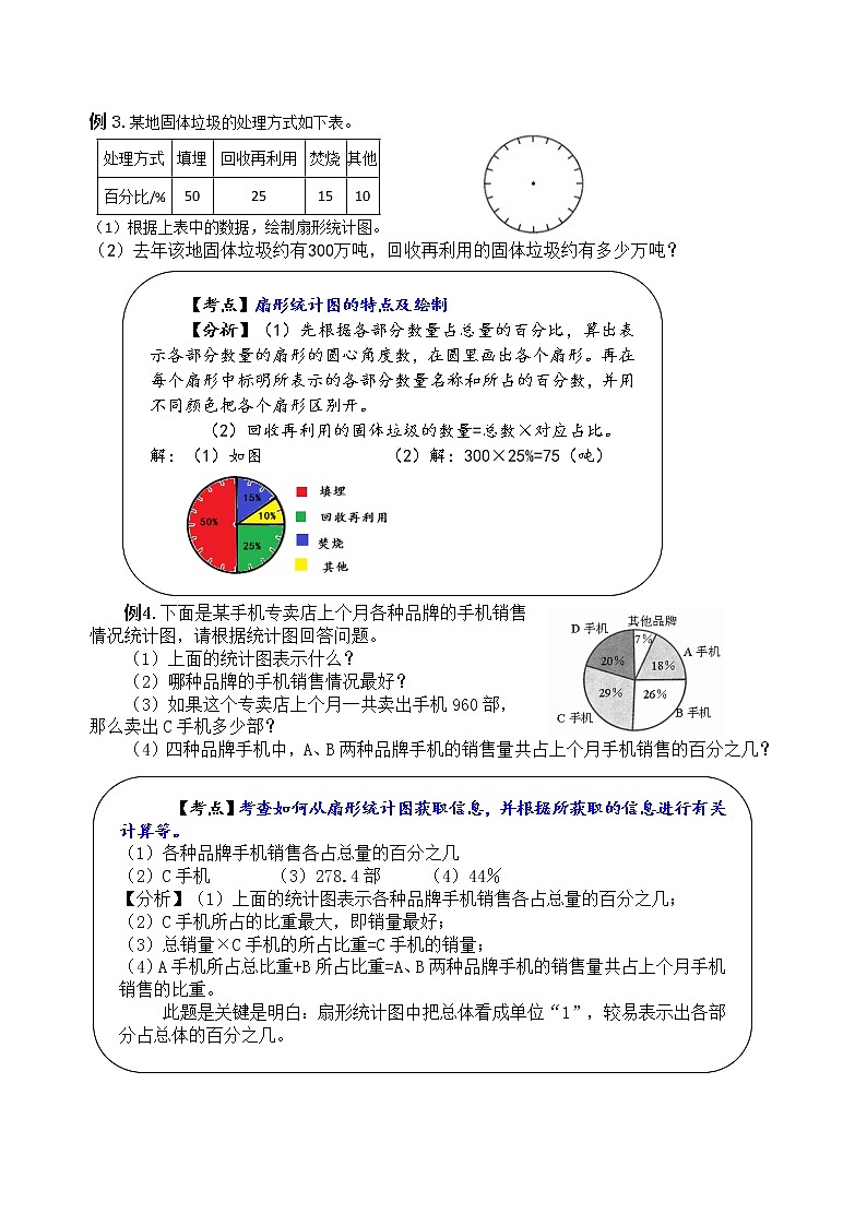 苏教版数学六年级下册第一单元《 扇形统计图》学习力提升练习卷第3页
