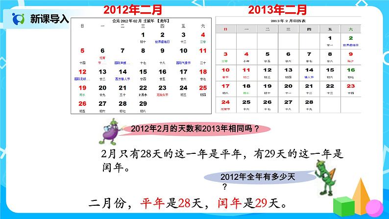 人教版小学数学三年级下册6.2《平年、闰年的认识》课件第2页