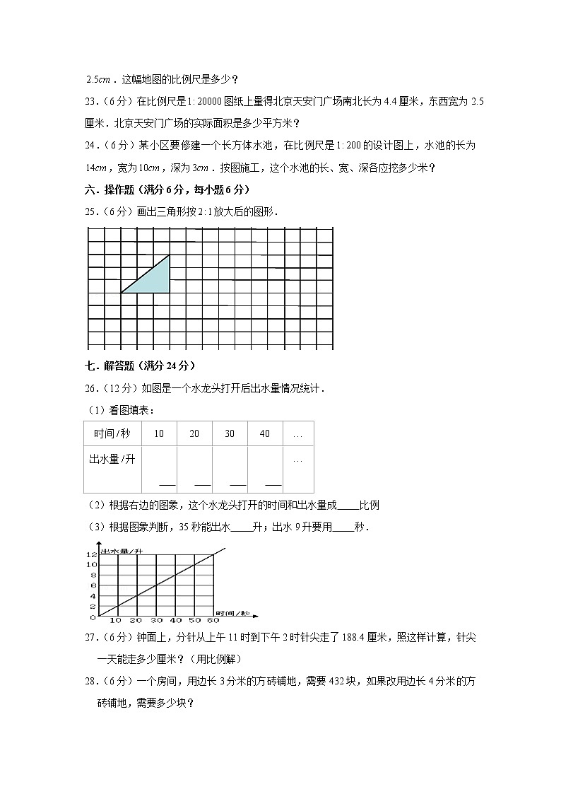 人教版六下第四单元比例单元检测卷03