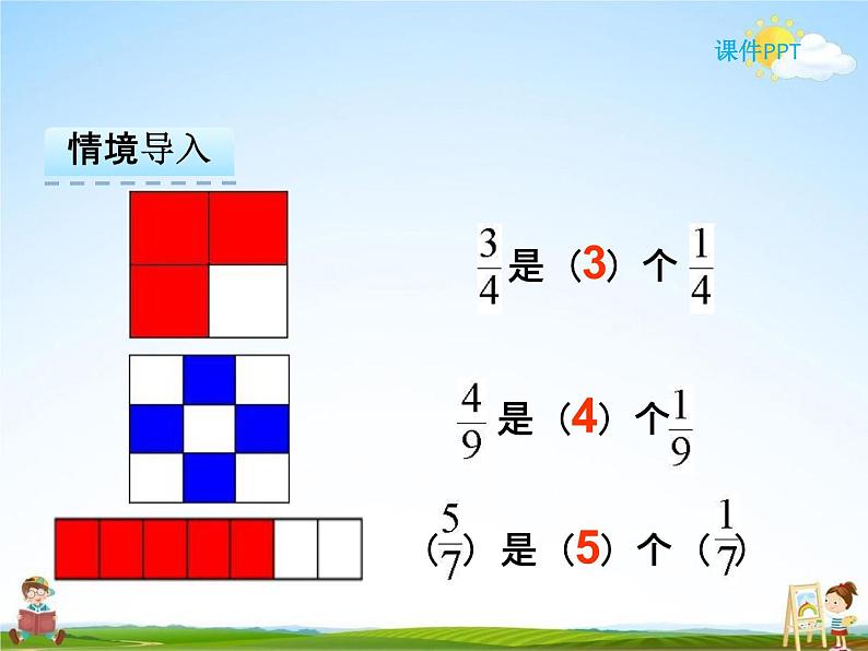 人教版五年级数学下册《6-1 同分母分数加、减法》课堂教学课件PPT优秀公开课第3页