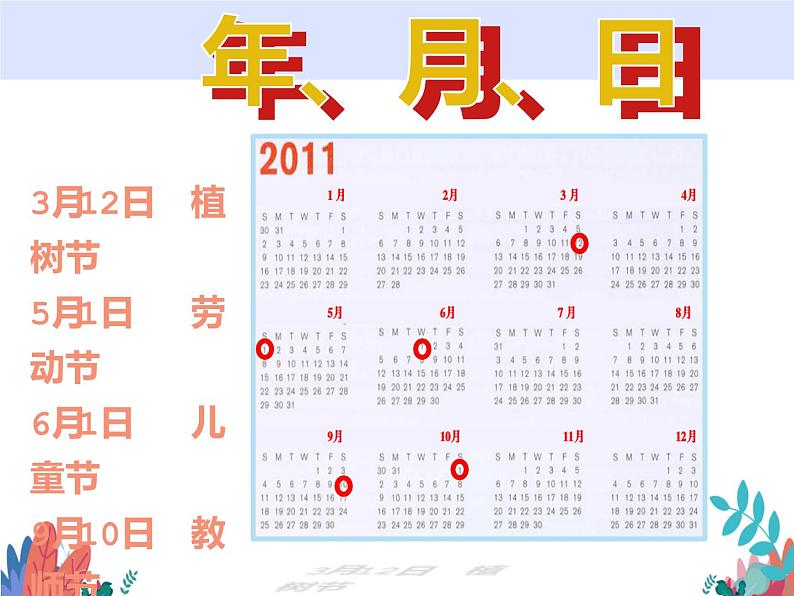 人教版小学数学三年级下册 六.年、月、日 1.年、月、日 课件06