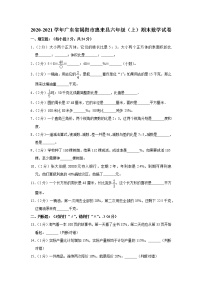 2020-2021学年广东省揭阳市惠来县六年级（上）期末数学试卷