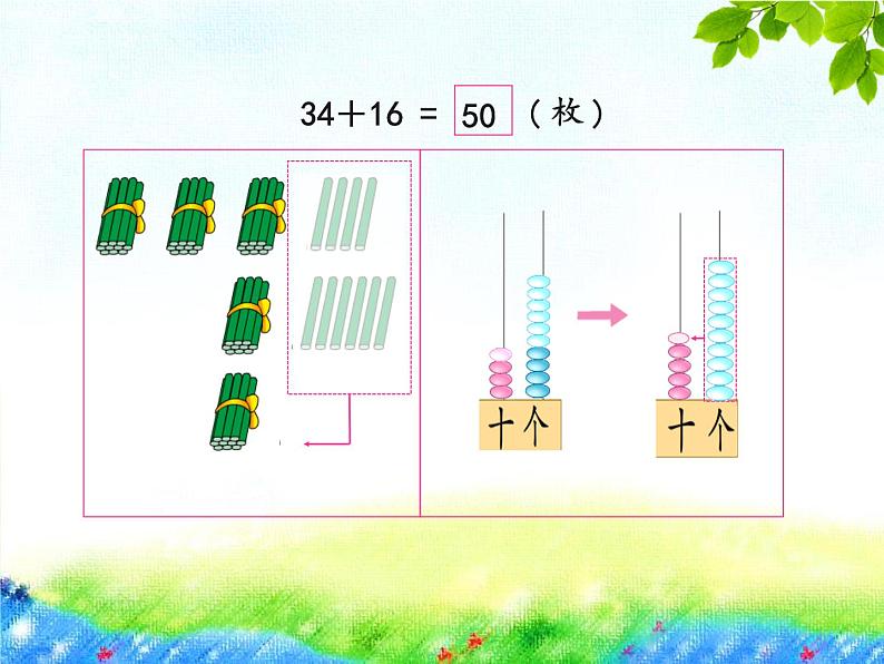 苏教版数学一年级下册 六 笔算两位数加两位数进位加(课件)第5页