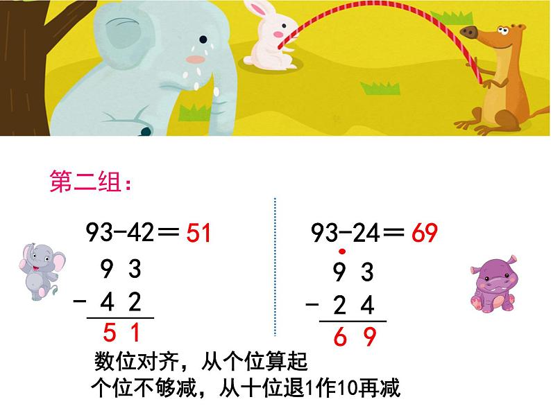 苏教版数学一年级下册 三 100以内的加、减法(笔算)及其应用复习(课件)06
