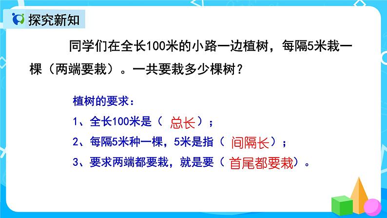 人教版数学五上第七单元第一课时《植树问题》课件+教案+同步练习(含答案)07