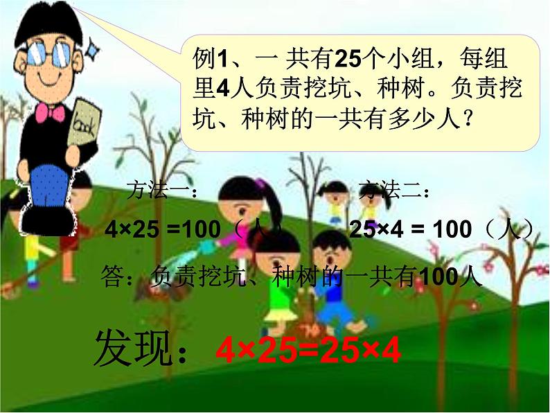 人教版小学数学四年级下册 三.运算定律2.乘法运算定律 课件第6页