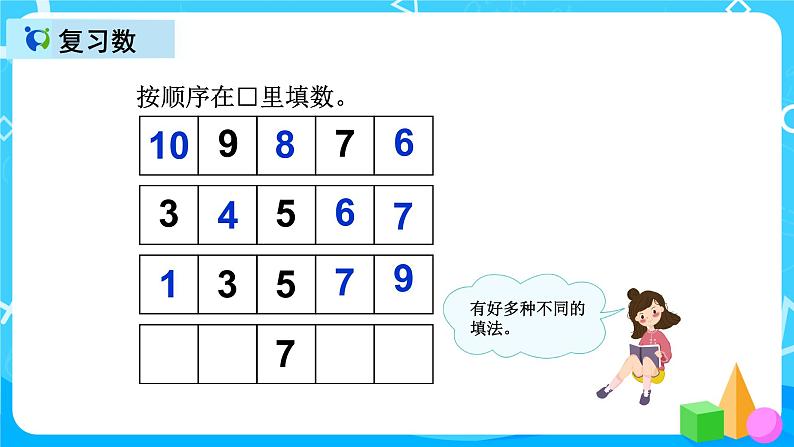 人教版数学一上第五单元第十四课时《整理和复习》课件+教案+同步练习(含答案)05