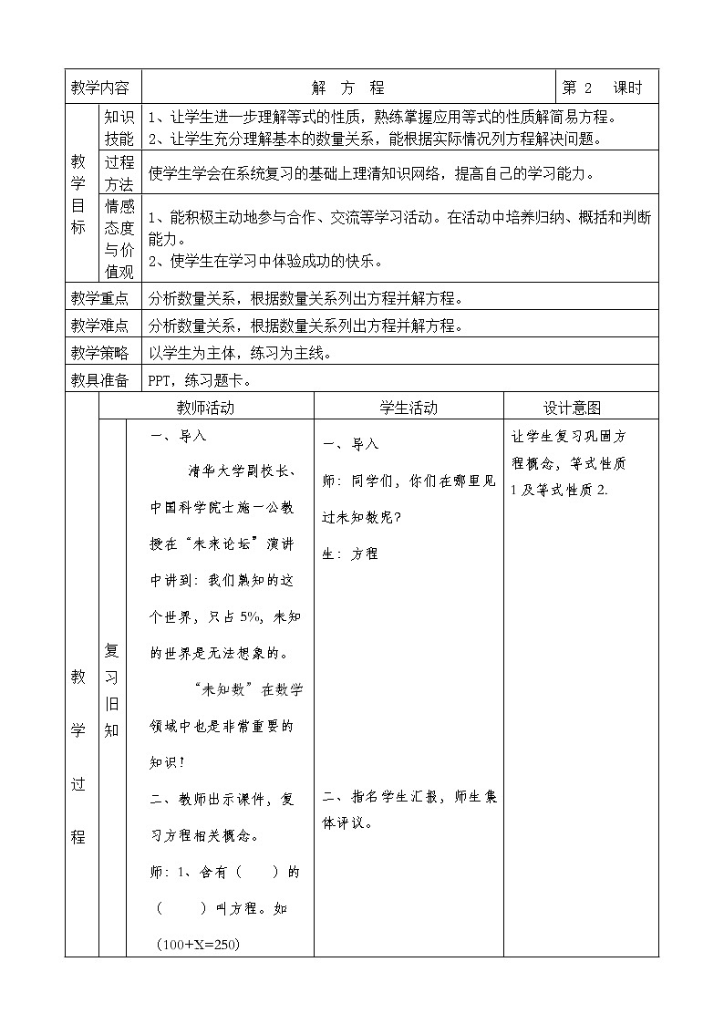 数学人教五年级上册-解方程教案 (1)01