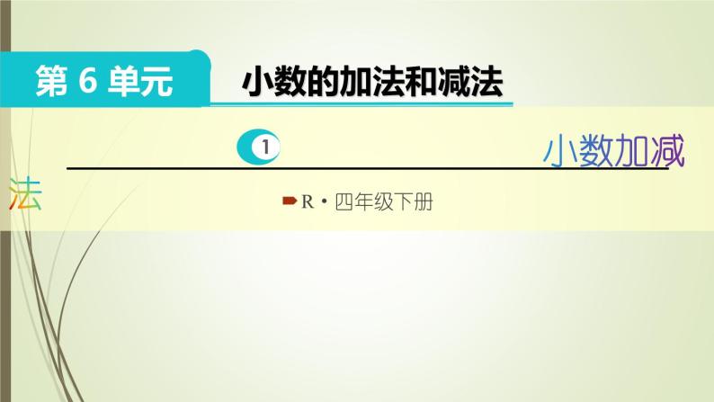 人教版四年级数学下册6.1小数加减法（课件+教案+习题+说课稿）01