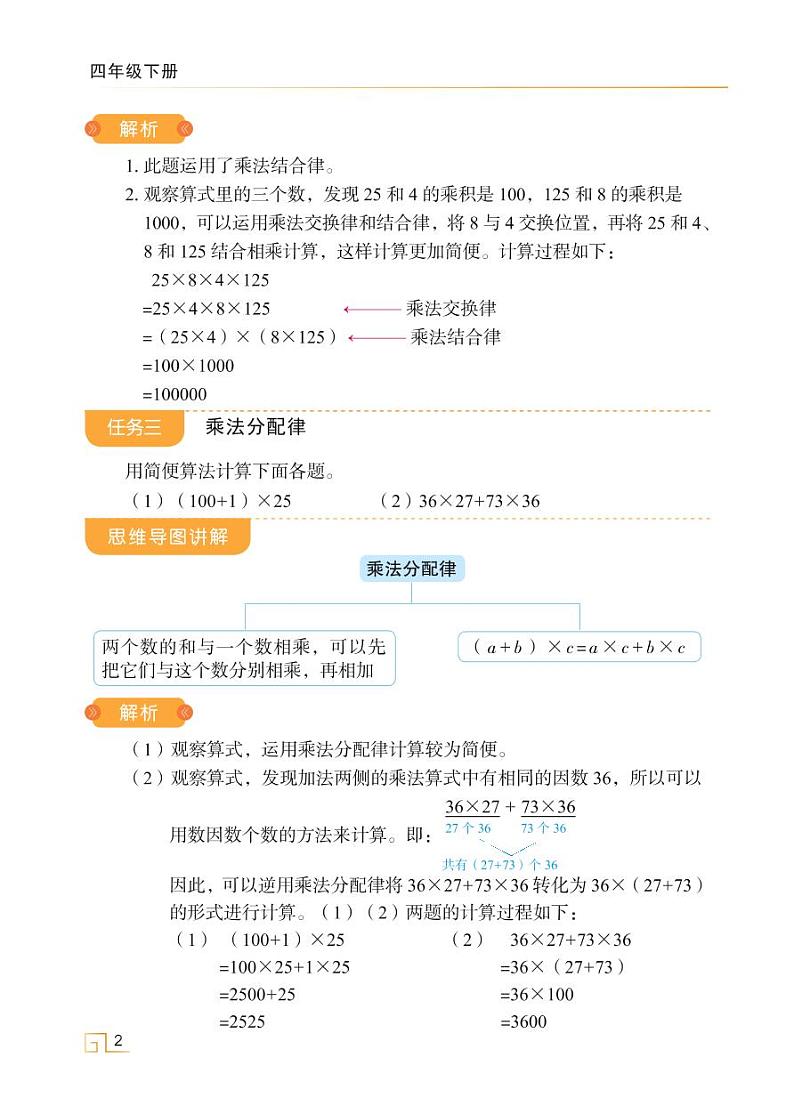 人教版四年级数学下册3.2乘法运算定律(课件+教案+习题+说课稿)02