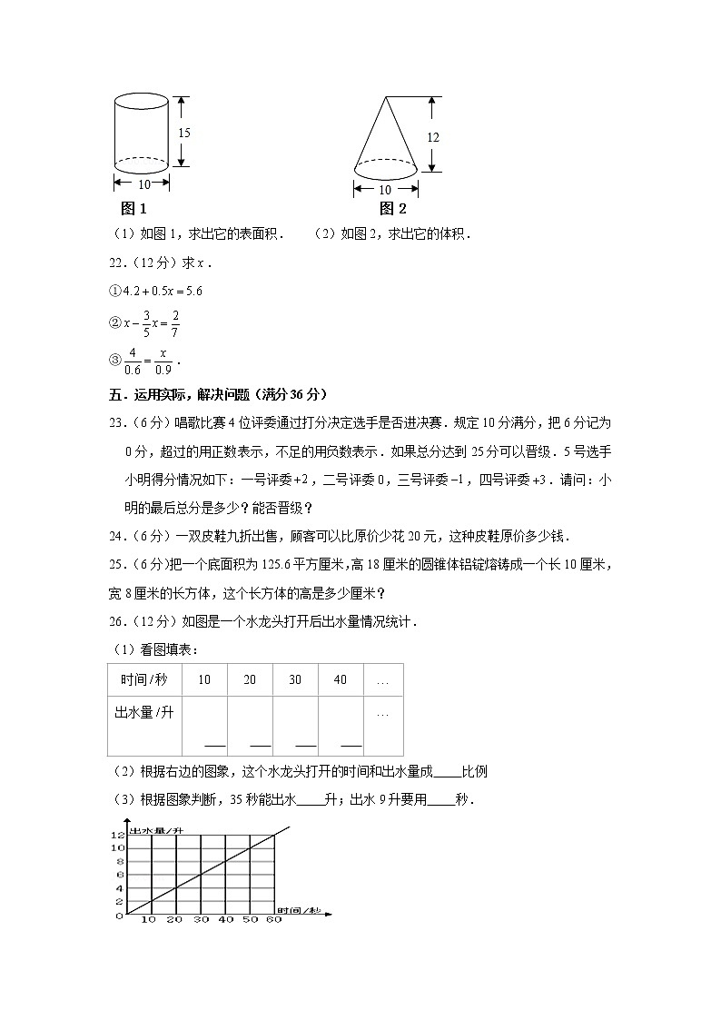 人教版小学数学六年级下册期中满分必刷特训卷(六)(word版,含答案)03