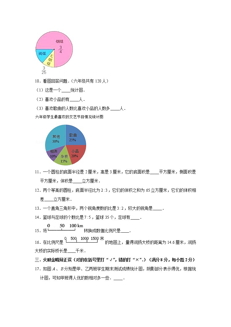 苏教版小学数学六年级下册期中满分必刷特训卷(十二)(word版,含答案)02