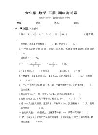 人教版 2022年六年级数学下册 期中测试卷