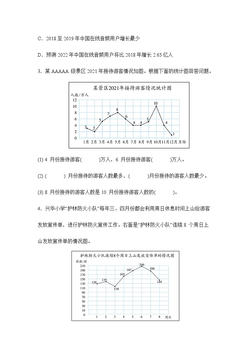 苏教版五年级下册 8.4统计天地(习题)02