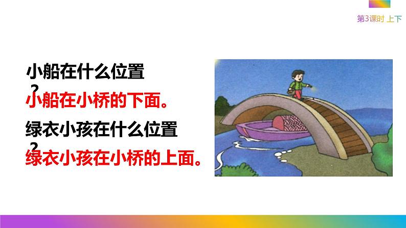 冀教版数学一年级下册 一 位置-上下 课件第3页