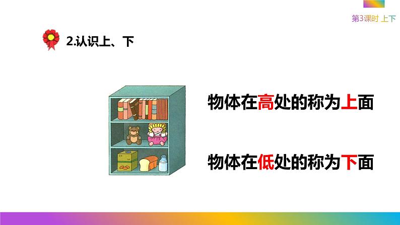 冀教版数学一年级下册 一 位置-上下 课件第7页