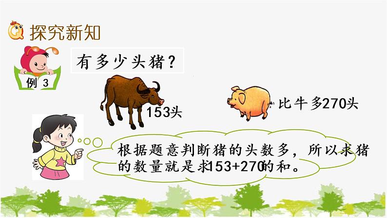 西师大版数学二年级下册 3.7 三位数的加法(2)(课件)第3页