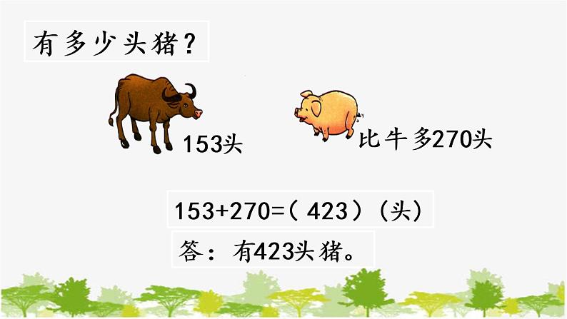 西师大版数学二年级下册 3.7 三位数的加法(2)(课件)第7页