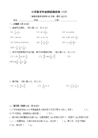 小学数学毕业模拟测试卷(13)（无答案）