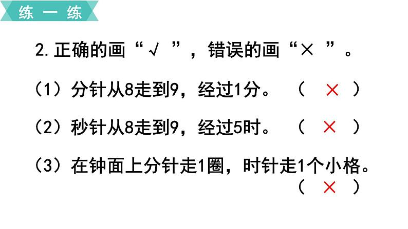 苏教版二年级数学下册 第9单元 期末复习 第4课时 时、分、秒 分米和毫米 认识方向课件PPT07