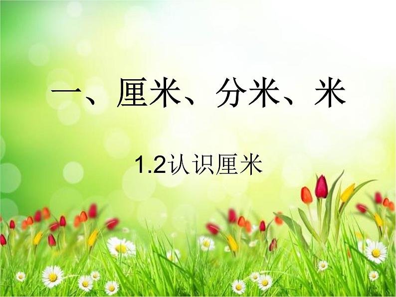 二年级下册数学课件-1.2 认识厘米|冀教版 22页01