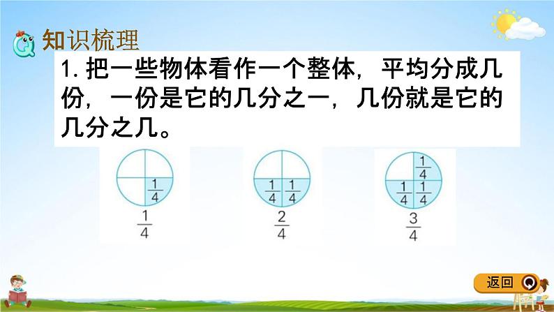 冀教版三年级数学下册《整理与评价3 分数的初步认识》教学课件PPT第3页