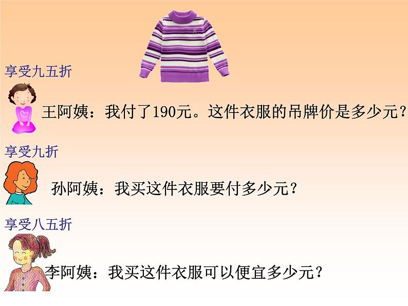 小学数学 冀教课标版 六年级上册 折扣问题 课件第5页