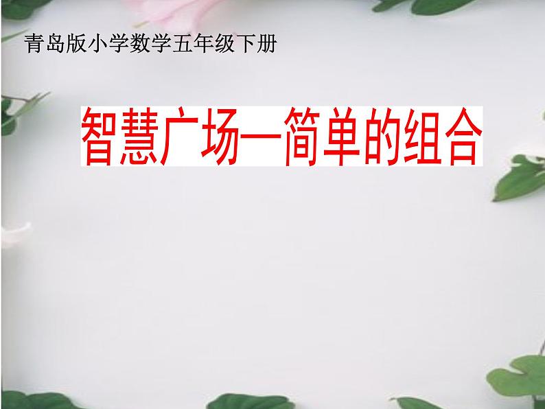 智慧广场 简单的组合 课件第1页