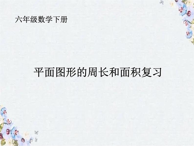 平面图形的周长和面积 复习课课件PPT01
