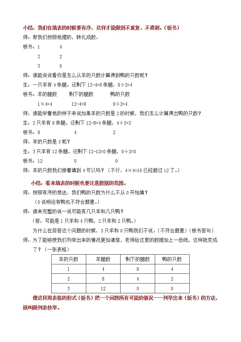 二年级下册数学教案-7.5 数学广场-列表枚举 ▏沪教版02