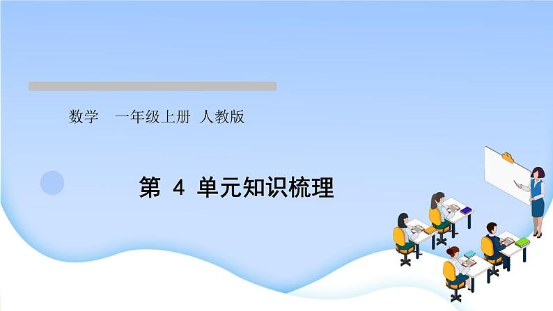 人教版一年级数学上册第4单元知识梳理作业课件第1页