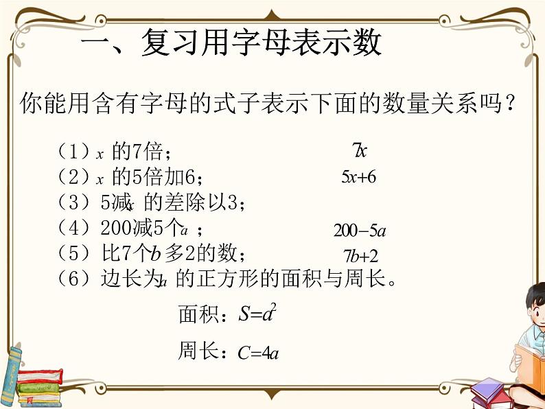 人教版五年级上册第八单元——总复习 第3课时 简易方程复习课课件PPT第2页