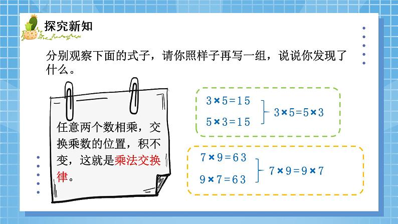 02北师大版四年级上册数学《加法交换律和乘法交换律》PPT课件第4页