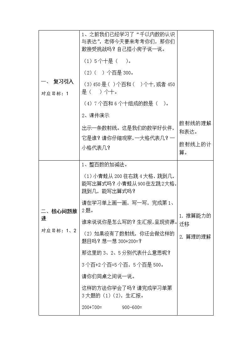 二年级下册数学教案-4.1  整百数   整十数的加减法  ▏沪教版  (1)02