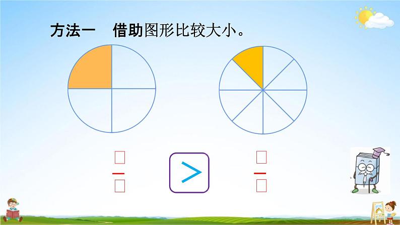 北京课改版三年级数学下册《6-3 分数的大小比较》课堂教学课件PPT第6页