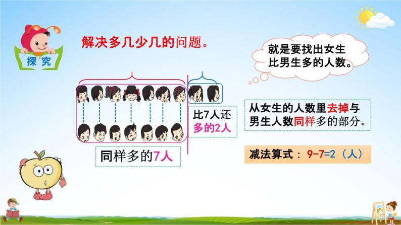 北京课改版一年级数学下册《2-4 求两数相差几》课堂教学课件PPT06