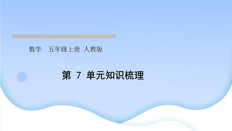 人教版数学五年级上册第7单元知识梳理作业课件第1页