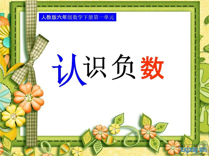 人教版六年级数学《负数》课件03