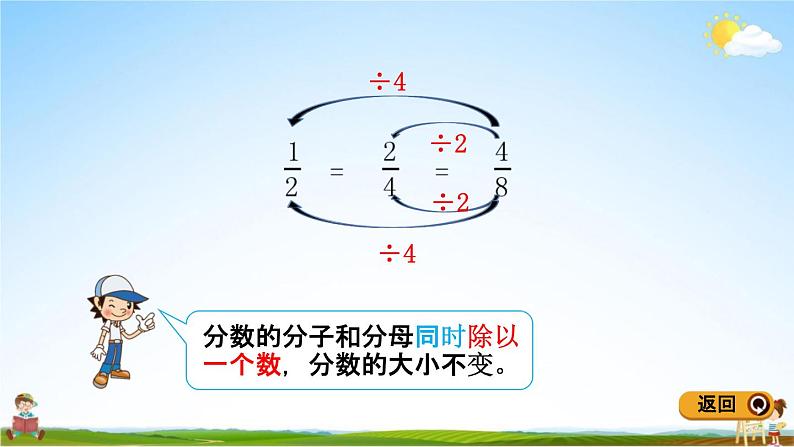 青岛版五年制数学四年级下册《5-3 分数的基本性质》课堂教学课件PPT第7页