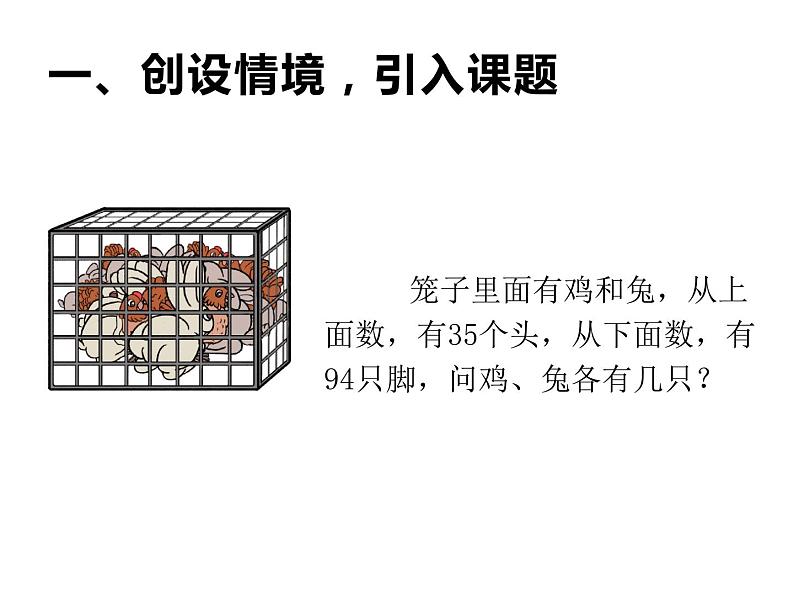 四年级数学下册课件-9 数学广角—鸡兔同笼-人教版(共14张PPT)第2页