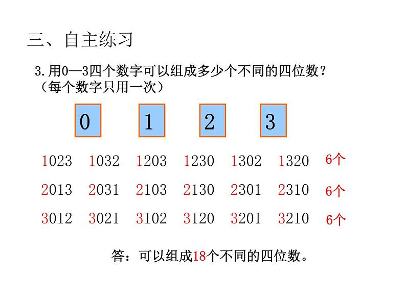 小学数学青岛版五四制四年级下册 智慧广场 排列 课件第6页