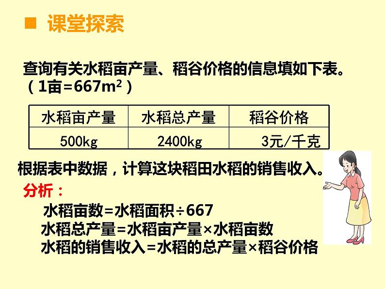 小学数学西师大版六年级下 4.4综合与实践 农田收入测算 课件第6页